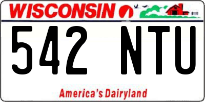 WI license plate 542NTU