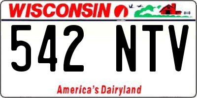 WI license plate 542NTV