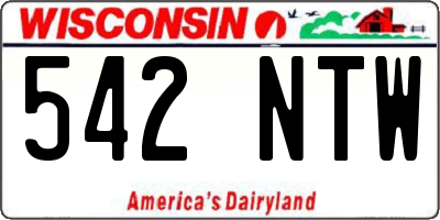WI license plate 542NTW