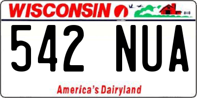 WI license plate 542NUA