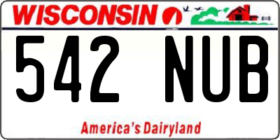 WI license plate 542NUB