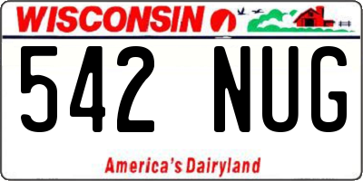 WI license plate 542NUG