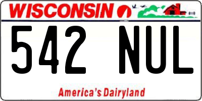 WI license plate 542NUL