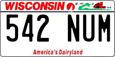 WI license plate 542NUM