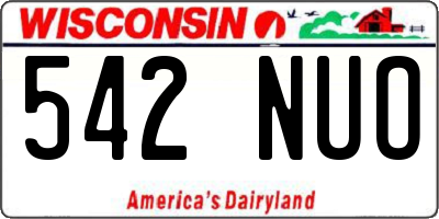 WI license plate 542NUO