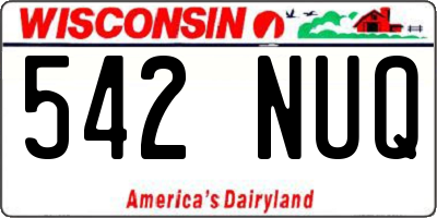 WI license plate 542NUQ