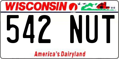WI license plate 542NUT