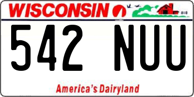 WI license plate 542NUU