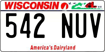 WI license plate 542NUV