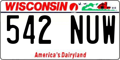 WI license plate 542NUW
