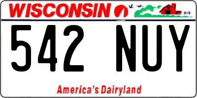WI license plate 542NUY