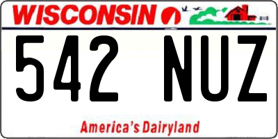 WI license plate 542NUZ