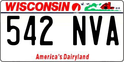 WI license plate 542NVA