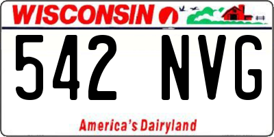 WI license plate 542NVG