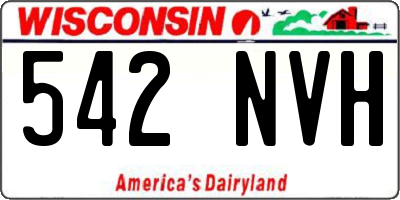 WI license plate 542NVH