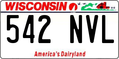 WI license plate 542NVL
