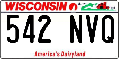 WI license plate 542NVQ