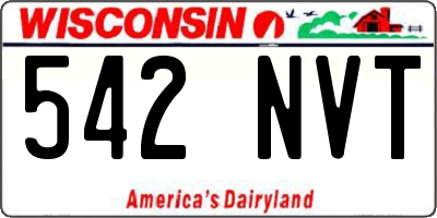 WI license plate 542NVT
