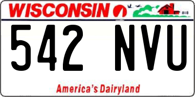 WI license plate 542NVU