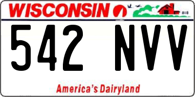 WI license plate 542NVV