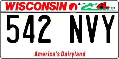 WI license plate 542NVY