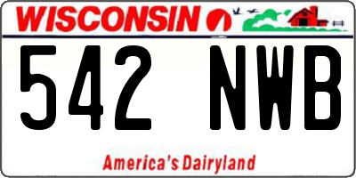 WI license plate 542NWB