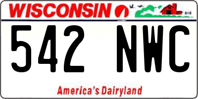 WI license plate 542NWC