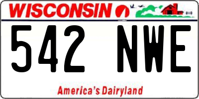 WI license plate 542NWE