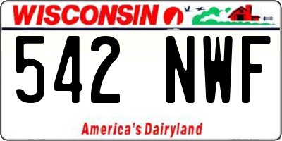 WI license plate 542NWF
