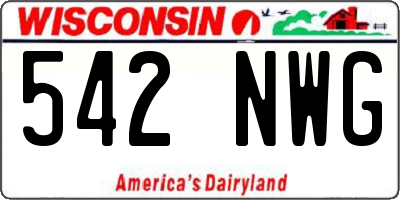 WI license plate 542NWG