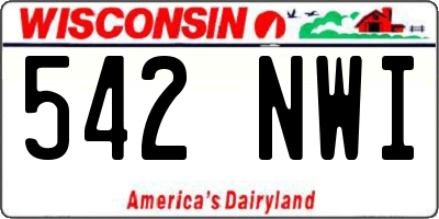 WI license plate 542NWI