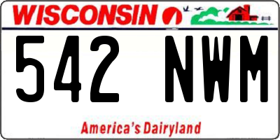 WI license plate 542NWM