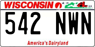 WI license plate 542NWN