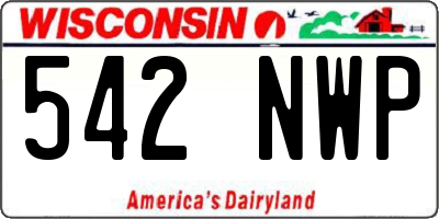 WI license plate 542NWP