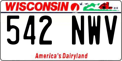 WI license plate 542NWV