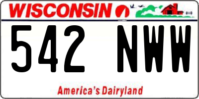 WI license plate 542NWW