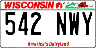 WI license plate 542NWY