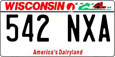 WI license plate 542NXA