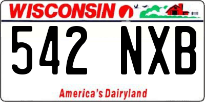 WI license plate 542NXB