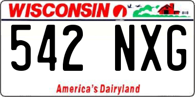 WI license plate 542NXG