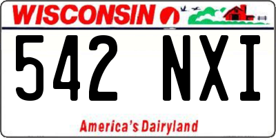 WI license plate 542NXI