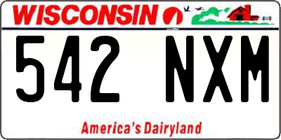 WI license plate 542NXM