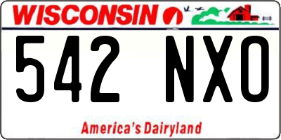 WI license plate 542NXO