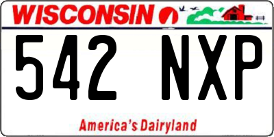 WI license plate 542NXP