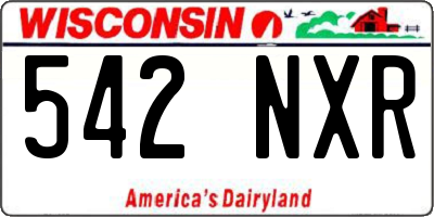 WI license plate 542NXR