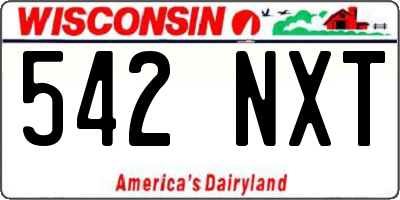 WI license plate 542NXT