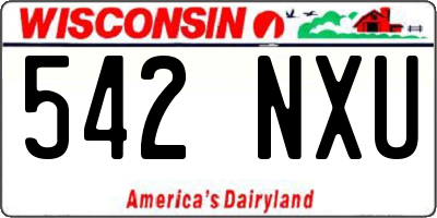 WI license plate 542NXU