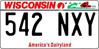 WI license plate 542NXY