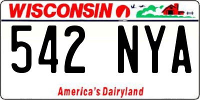 WI license plate 542NYA