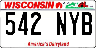 WI license plate 542NYB